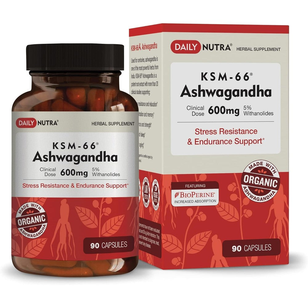 DailyNutra Ashwagandha capsules for men daily energy and stress relief support