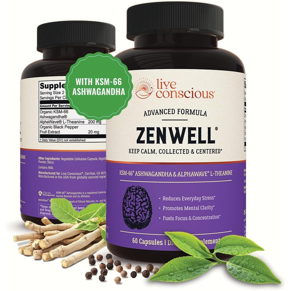 Ashwagandha benefits for men and women in KSM-66 ZenWell supplement bottle