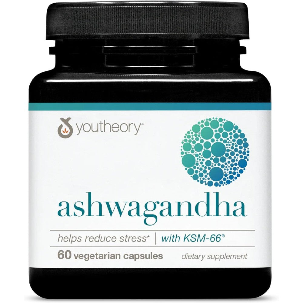 Youtheory KSM66 ashwagandha capsules 1000mg for stress relief and mood balance