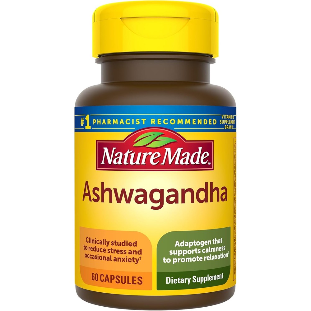 Nature Made Ashwagandha Capsules 125mg for daily relaxation and stress support