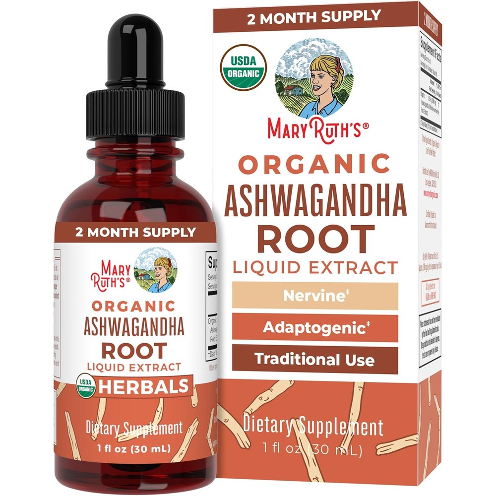 MaryRuth Organics organic ashwagandha root liquid drops 1 oz