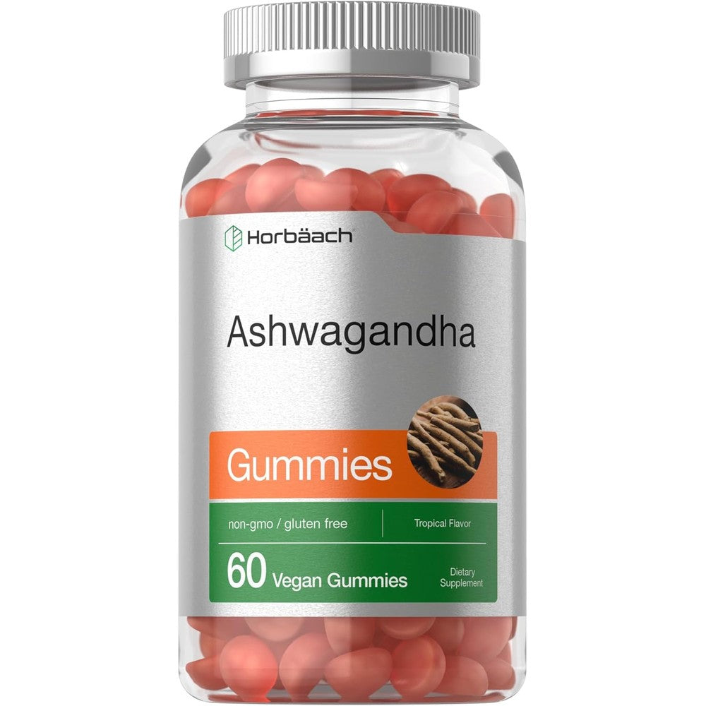 Horbäach Ashwagandha Gummies in tropical flavor for stress support and calm