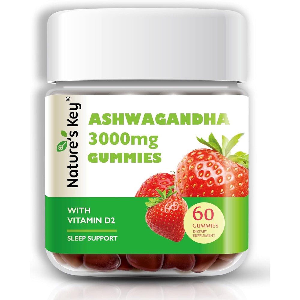 Nature's Key Ashwagandha Gummies 3000mg for stress relief and calm mood support