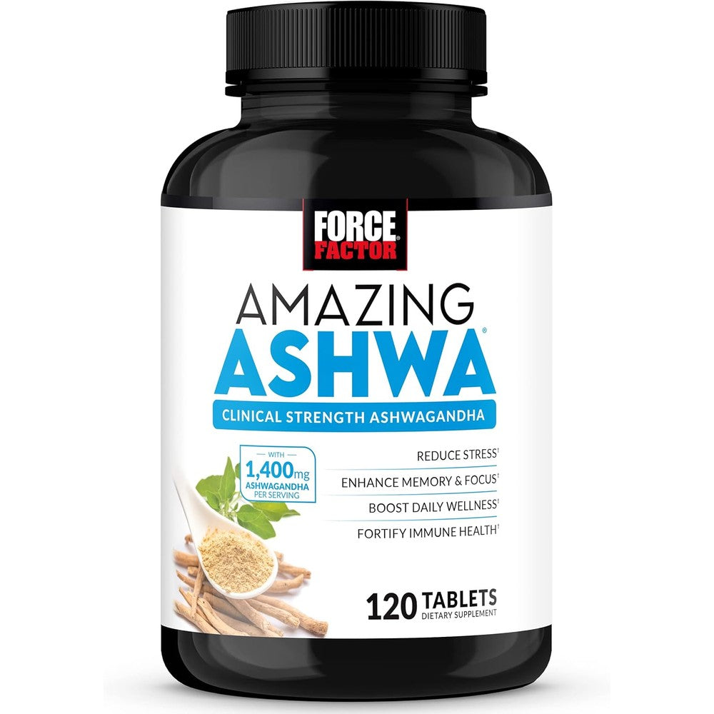 Force Factor Amazing Ashwa 120 Tablets Bottle Front