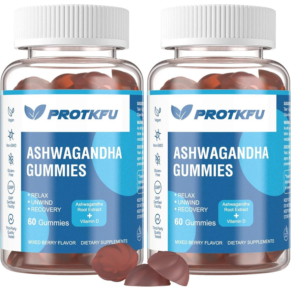 ProTKFU Ashwagandha & Vitamin D3 Gummies Bottle 2 Pack