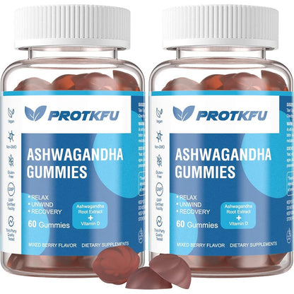 ProTKFU Ashwagandha & Vitamin D3 Gummies Bottle 2 Pack