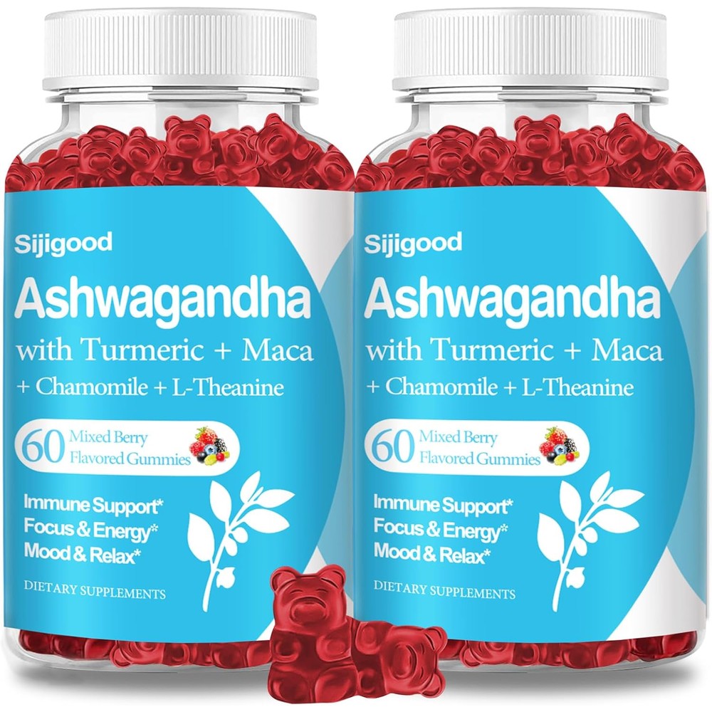 Sijigood Ashwagandha gummies mixed berry bottle herbal supplement with Withania somnifera root extract
