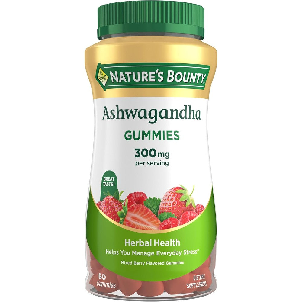 Nature's Bounty KSM 66 Ashwagandha Stress Support Gummies front bottle view