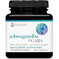 Youtheory Ashwagandha + GABA vegetarian capsules bottle for stress relief and energy support