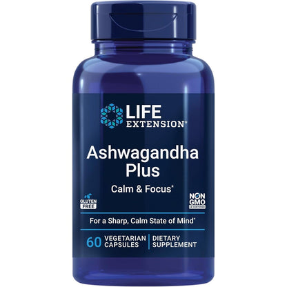 Life Extension Ashwagandha Plus Calm and Focus bottle front view