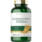 Carlyle Ashwagandha Supplement bottle 300 capsules for natural stress and relaxation support