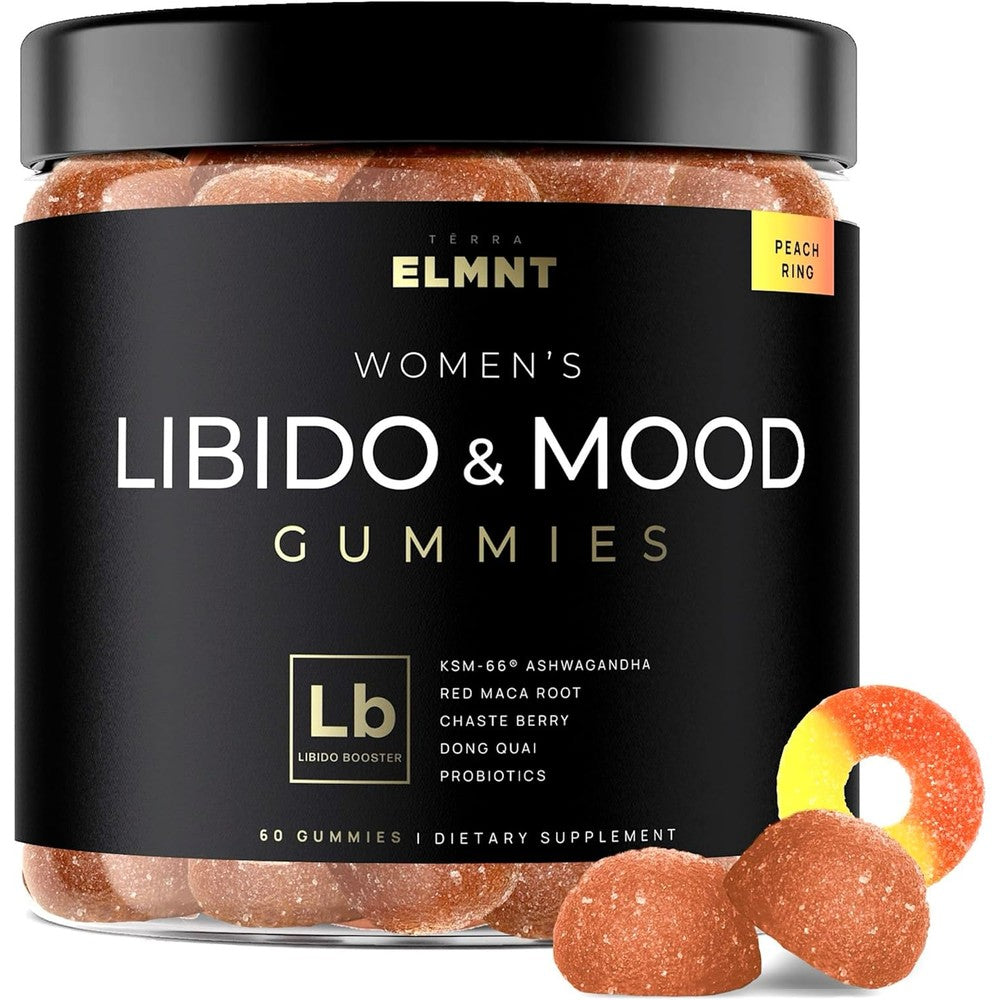 TERRA ELMNT female libido medication booster gummies with KSM-66 Ashwagandha and Red Maca Root