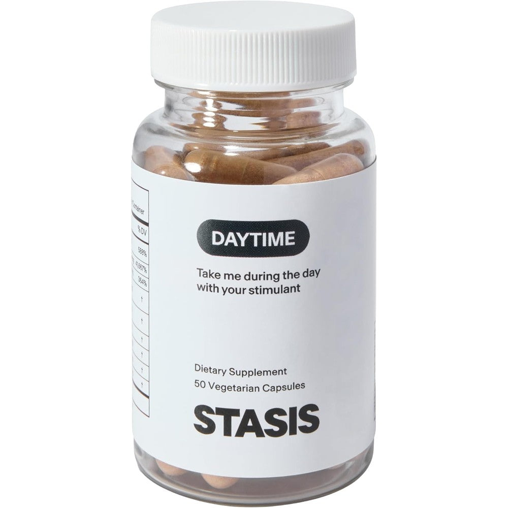 Stasis daytime energy focus supplement capsules bottle