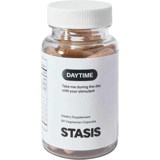 Stasis daytime energy focus supplement capsules bottle