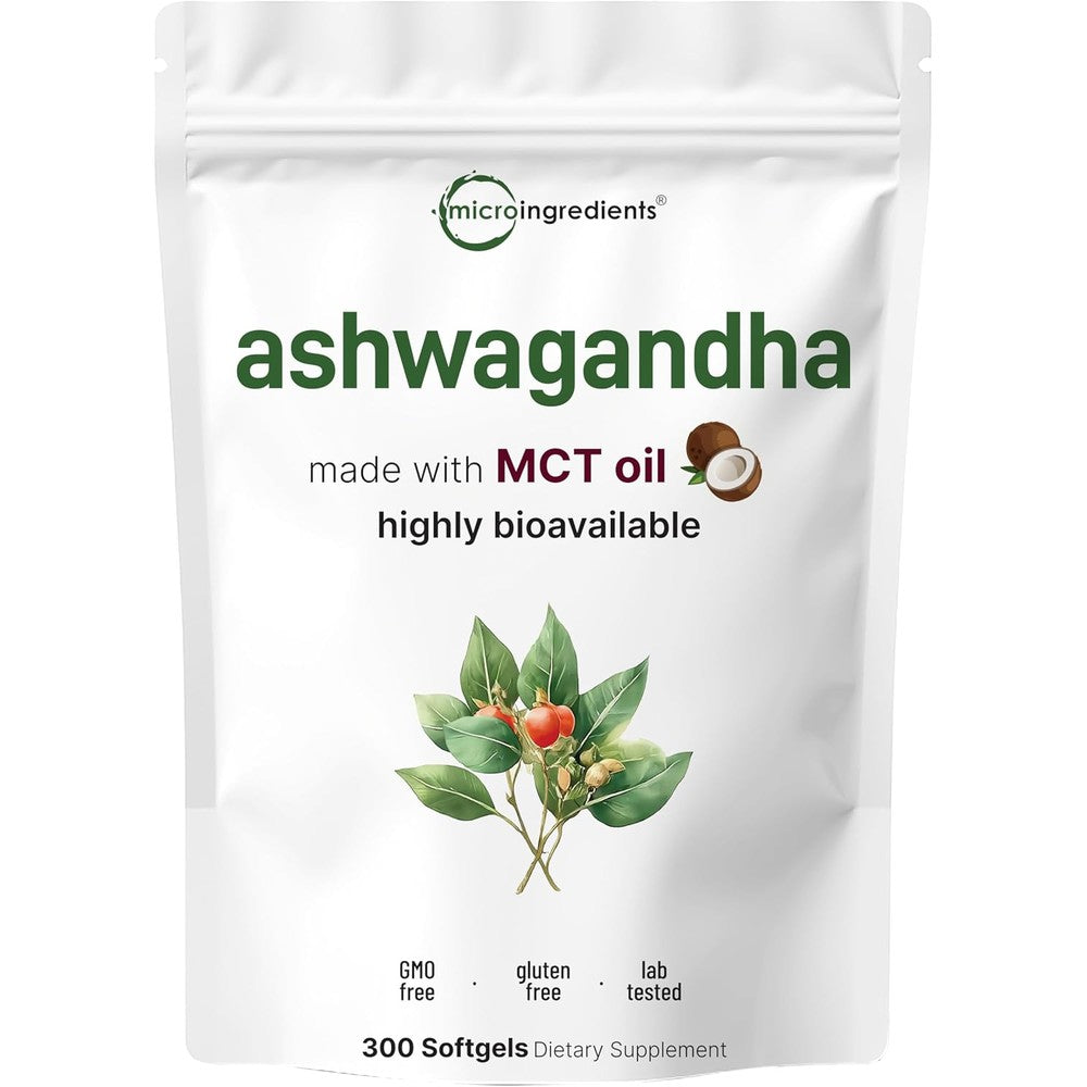 Micro Ingredients ashwagandha root extract softgels 300 softgels pouch