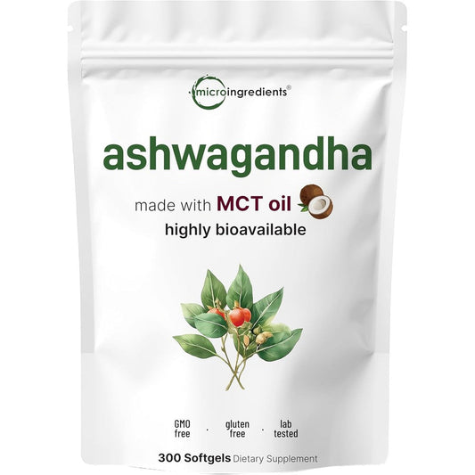 Micro Ingredients ashwagandha root extract softgels 300 softgels pouch