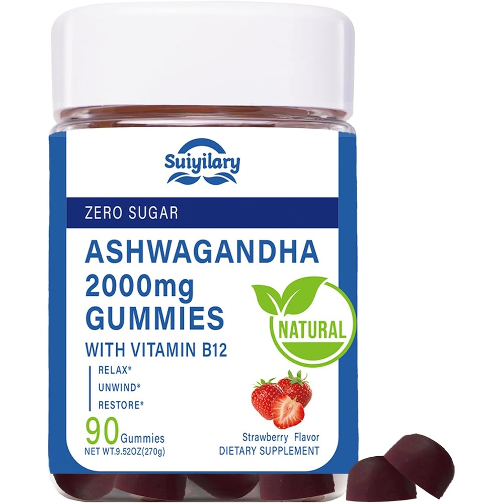 Suiyilary Ashwagandha gummies bottle 2000mg 90 gummies