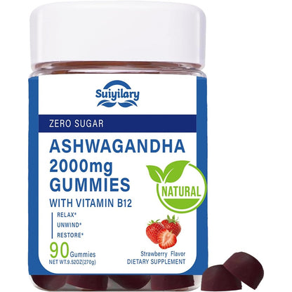 Suiyilary Ashwagandha gummies bottle 2000mg 90 gummies