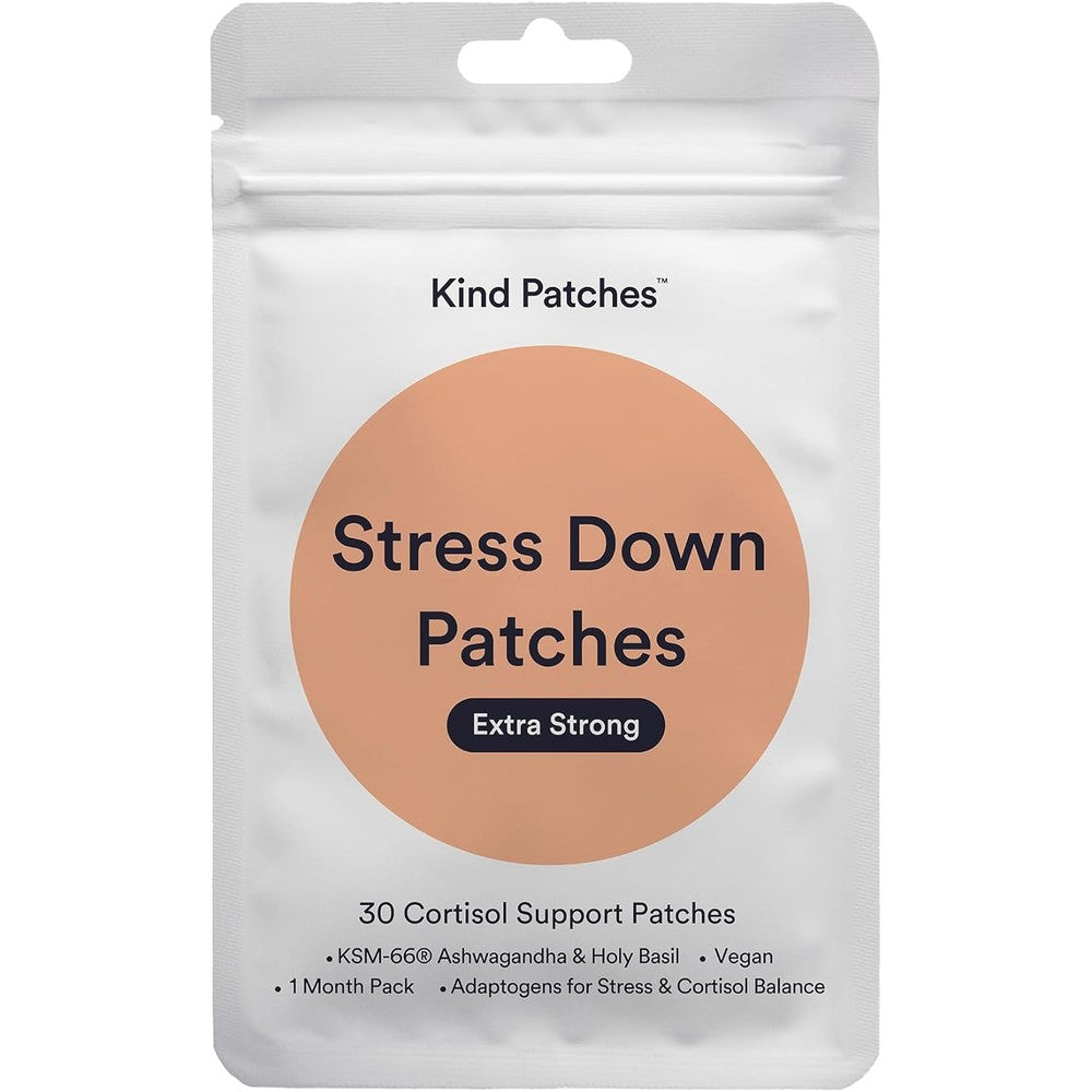 kind patches stress down extra strong ashwagandha supplement and omega three thirty count