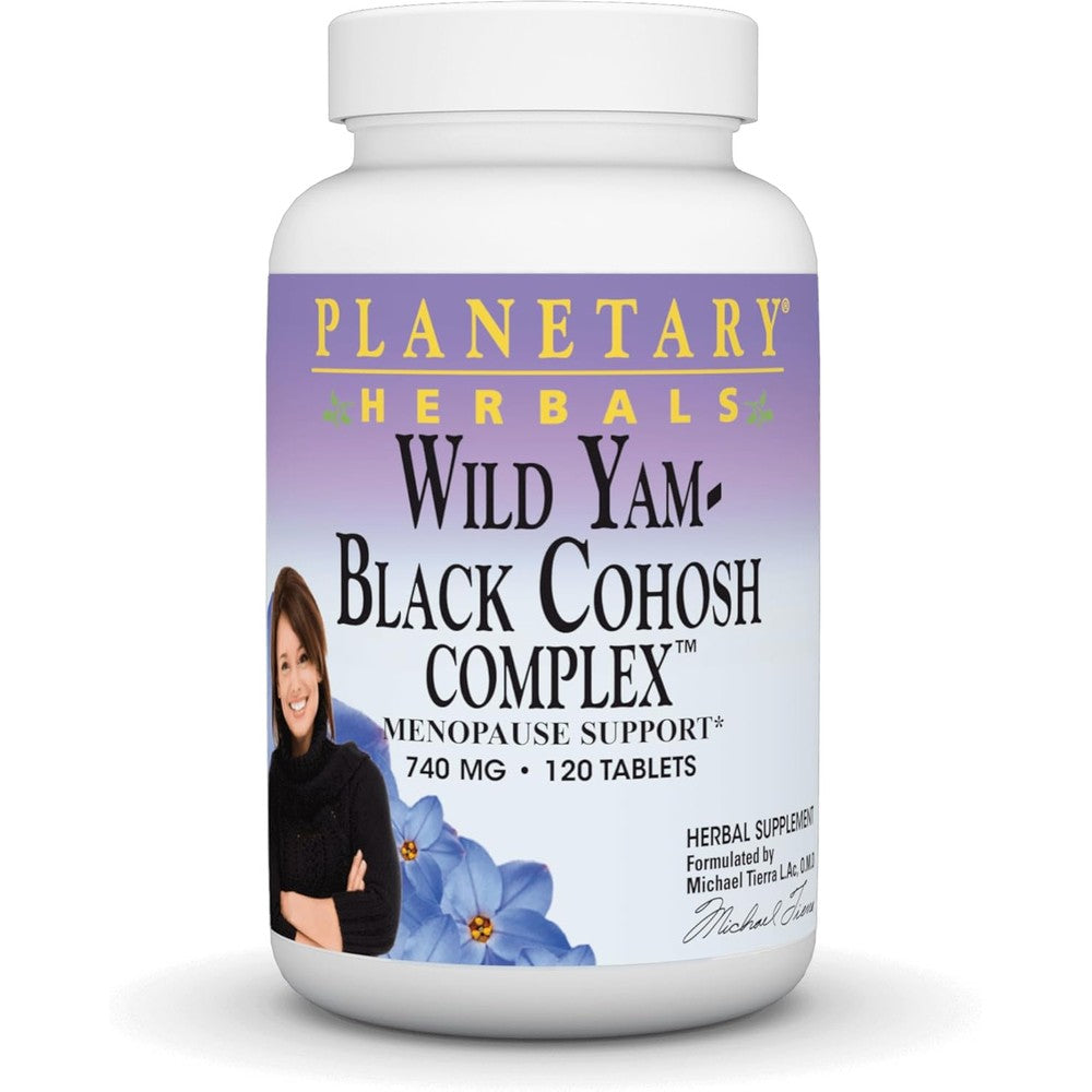Planetary Herbals Wild Yam Black Cohosh Complex 120 Tablets front view