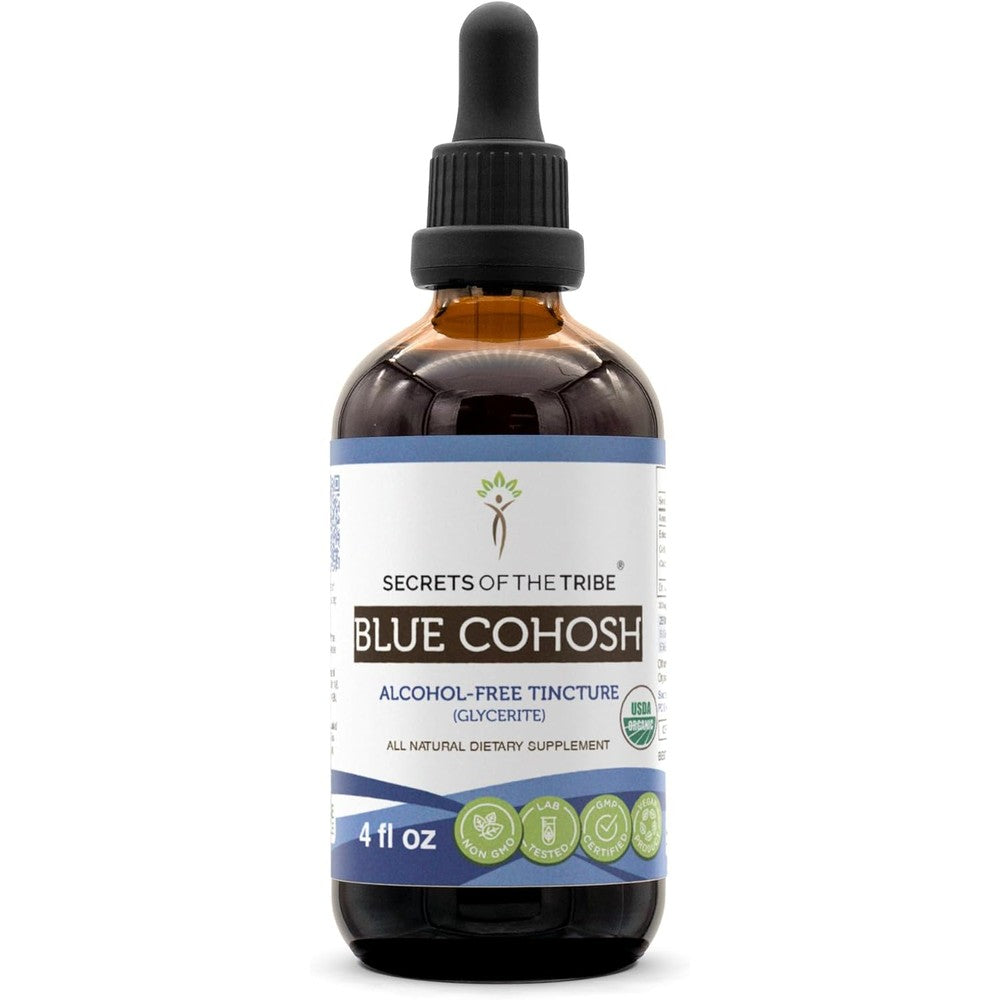 Secrets of the Tribe Blue Cohosh Tincture front bottle label