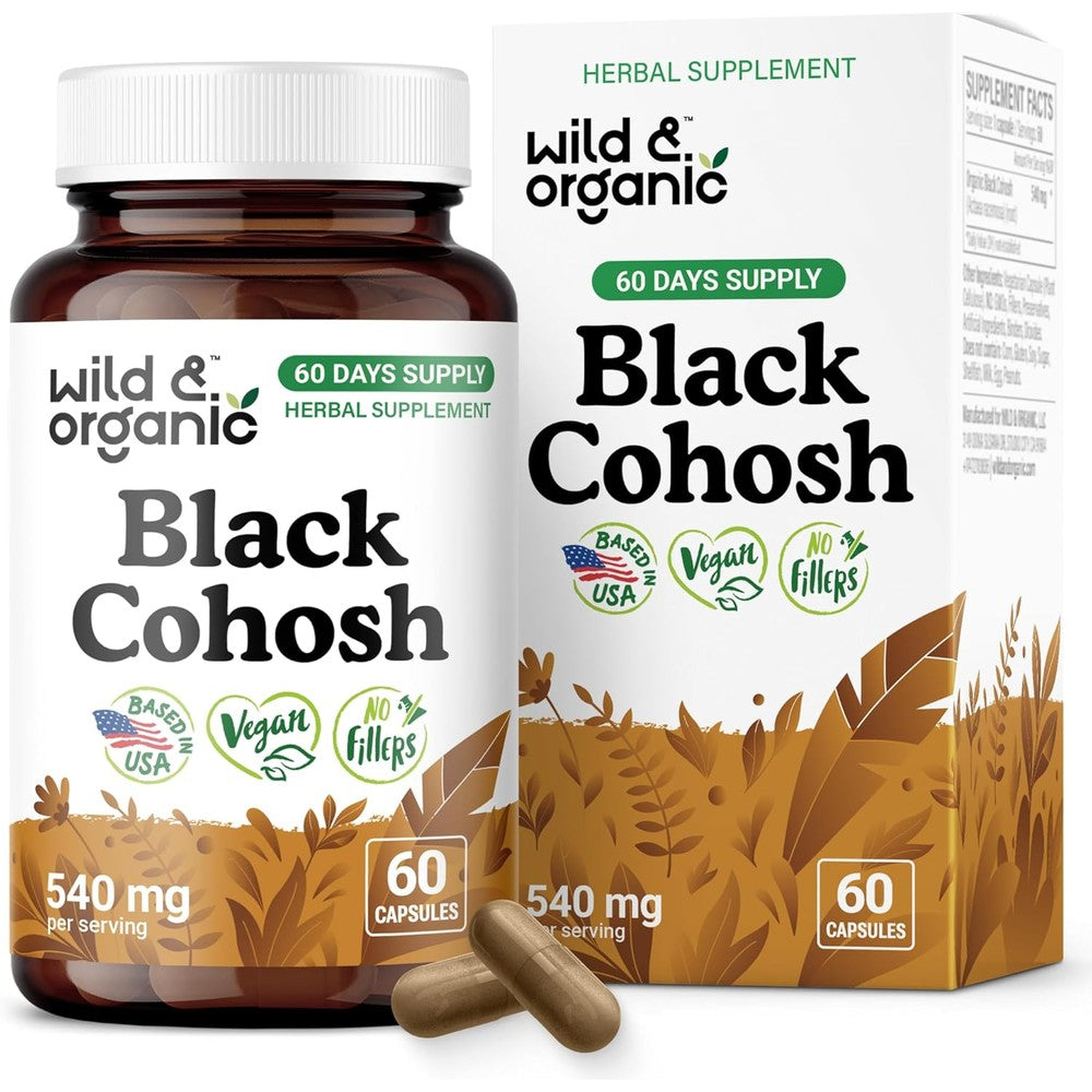 Wild & Organic Black Cohosh 540mg Capsules bottle front view