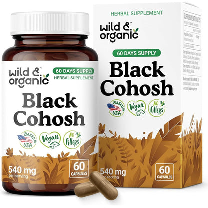 Wild & Organic Black Cohosh 540mg Capsules bottle front view