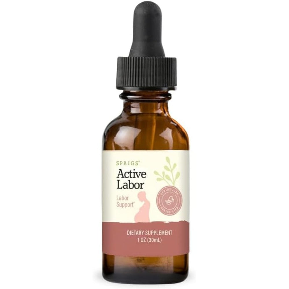 Sprigs Active Labor herbal tincture bottle front view