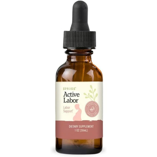 Sprigs Active Labor herbal tincture bottle front view