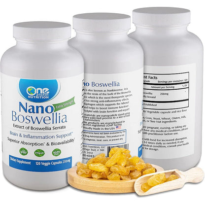 One Planet Nutrition Nano Boswellia 250mg capsules bottle