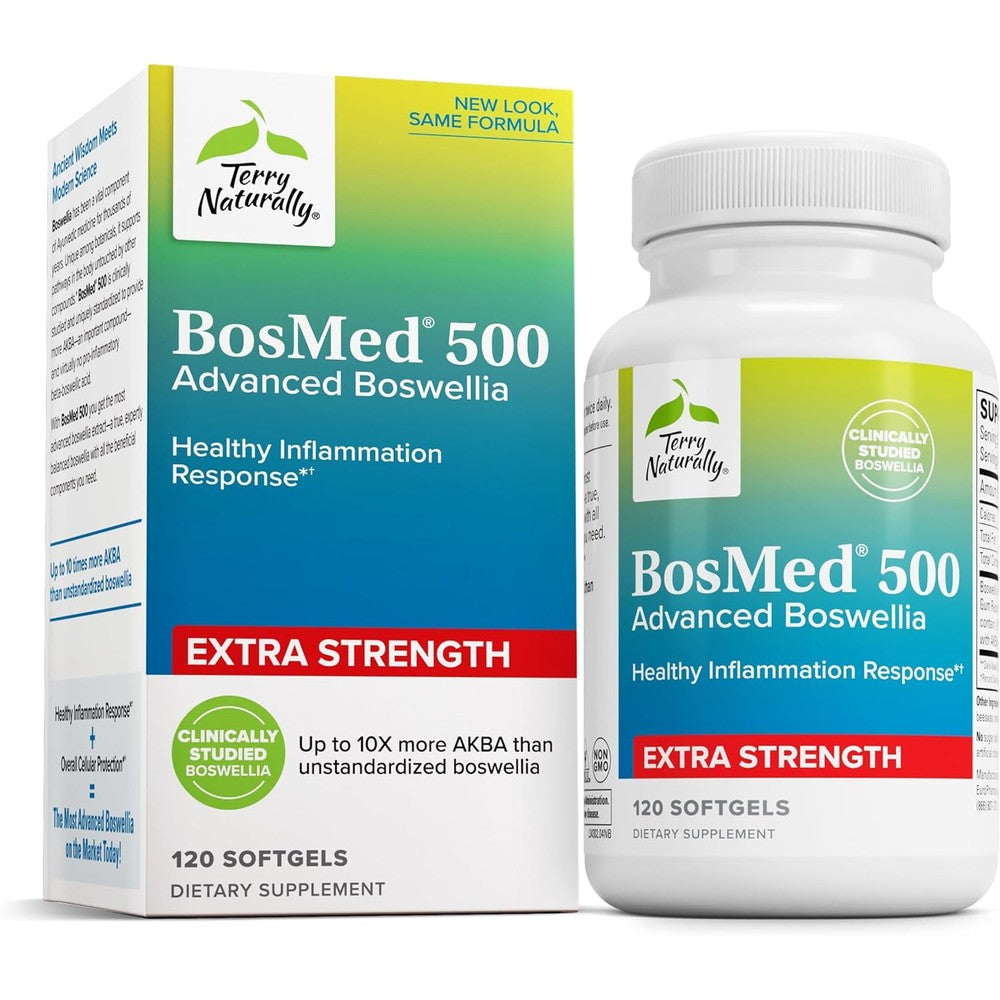 boswellia serrata common name Terry Naturally BosMed 500 Boswellia softgels bottle