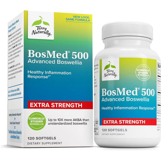 boswellia serrata common name Terry Naturally BosMed 500 Boswellia softgels bottle
