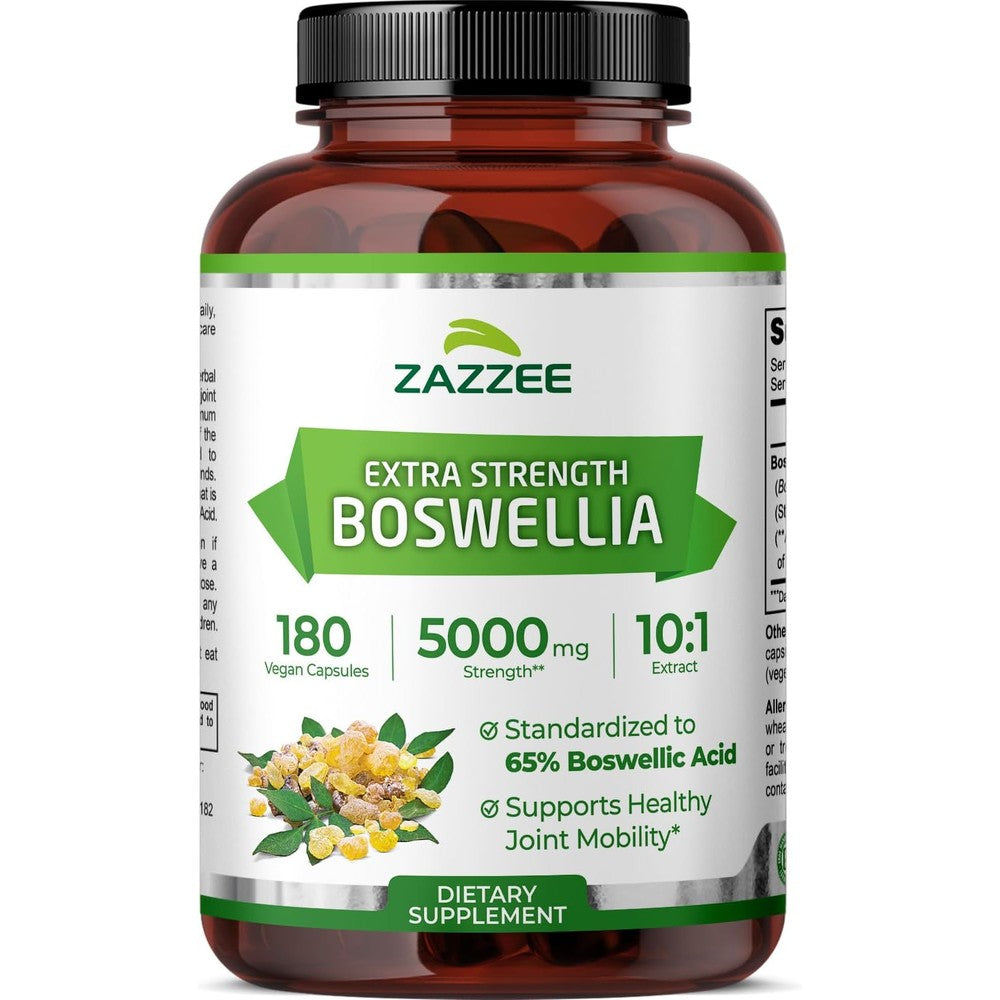 boswellia serrata extract benefits Zazzee Boswellia Serrata 5000mg vegan capsules bottle