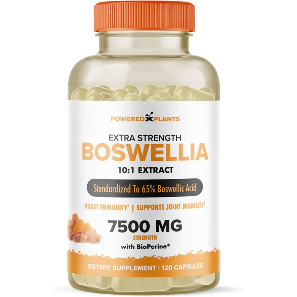 powered x plants boswellia serrata extract capsules bottle