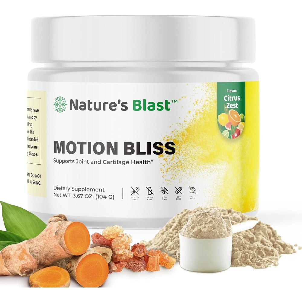 natures blast joint support powder citrus zest flavor supplement jar