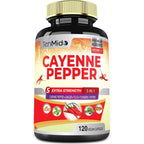 Tenmido Cayenne Pepper 120 Vegan Capsules front bottle view for immune support