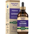 Piping Rock Cayenne Pepper Drops front view bottle of alcohol free liquid extract