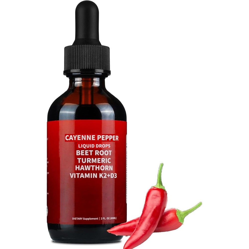 Daiasns Cayenne Pepper Drops 60ml front view bottle showing liquid dietary supplement ingredients.
