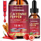 Trawecual 15-in-1 Liposomal Cayenne Pepper Liquid Drops front view for circulatory support