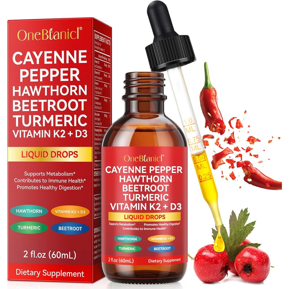 Artoalabs Cayenne Pepper Drops 2 Fluid Ounces front view bottle showing ingredients list