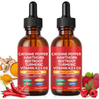JOHN RAMBO Rulviou Cayenne Pepper Drops front view showing twin pack amber bottles.