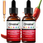 Onaise Cayenne Pepper Drops 2 pack front view bottle packaging.