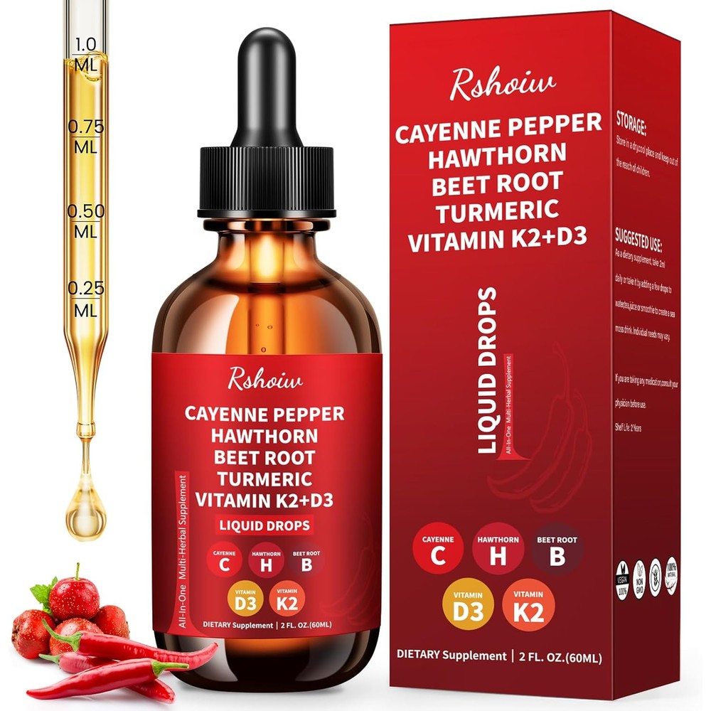 Rshoiw Cayenne Pepper Drops front view bottle for metabolism support
