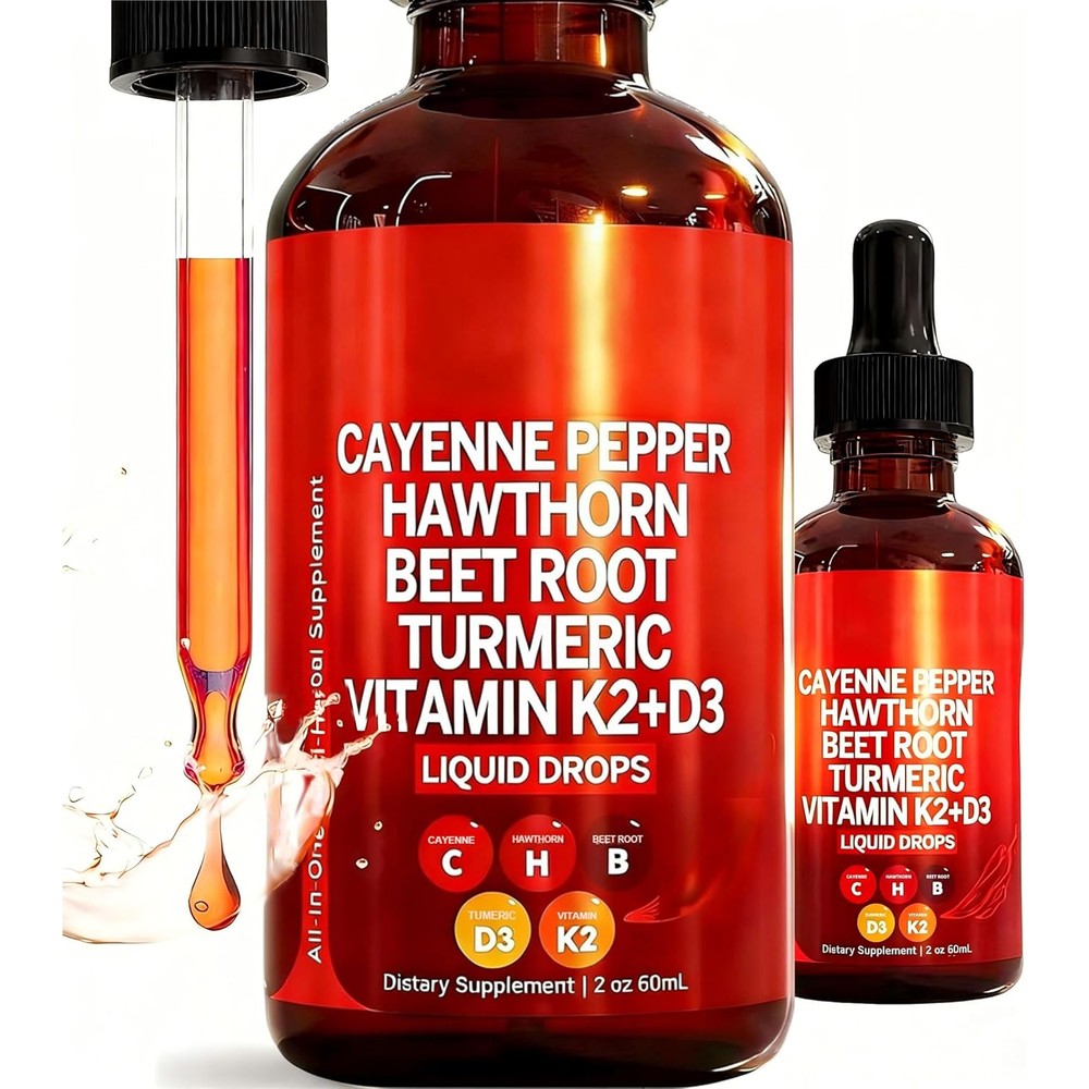 Accio Biduka 9 In 1 Cayenne Pepper Liquid Drops front view bottle for cardiovascular health support.