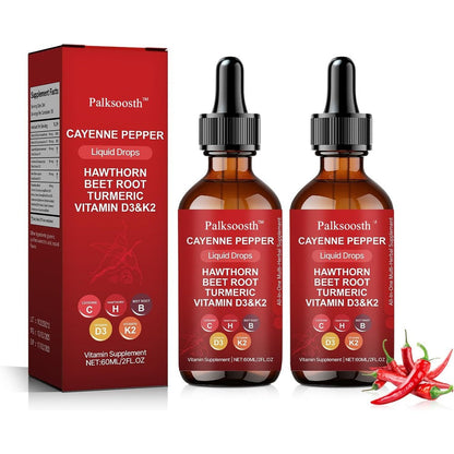 Palksoosth Velestoff Cayenne Pepper Liquid Drops pack of two front view showing ingredients