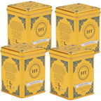 Harney and Sons Yellow and Blue tea front view of premium tins