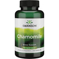 Swanson Chamomile Stress Support 120 capsules front view bottle showing premium imported packaging.