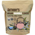Anthony's Organic Chamomile Flowers sixteen ounce front packaging view showing organic loose leaf herbal tea details.