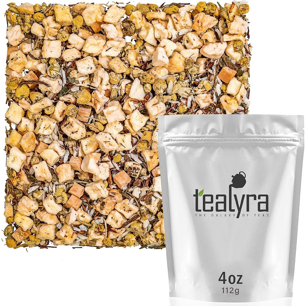 Tealyra Sleepy Nights Wellness Loose Leaf Tea pouch front view showcasing herbal sleep blend packaging.