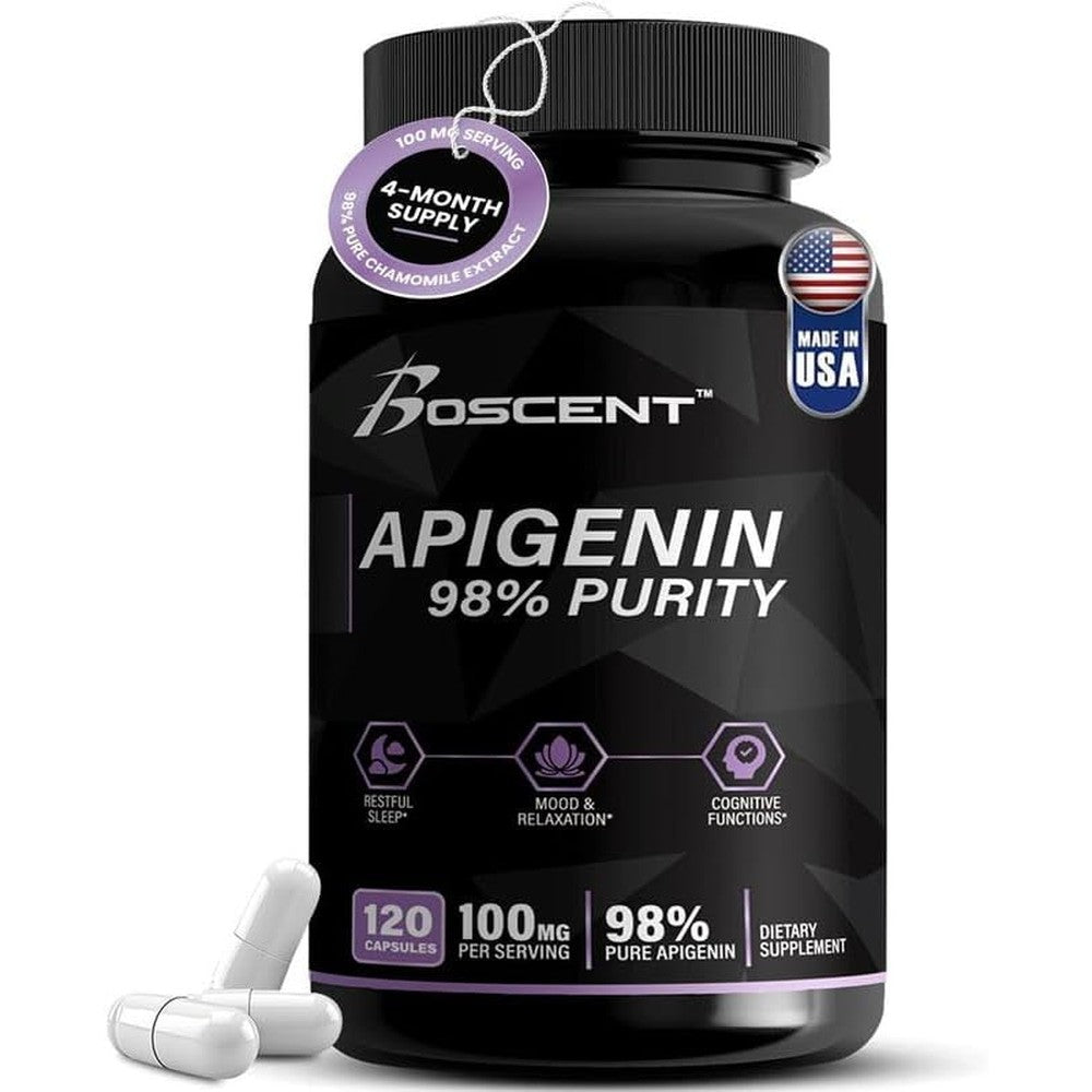 BOSCENT Apigenin 100mg chamomile extract supplement front view bottle
